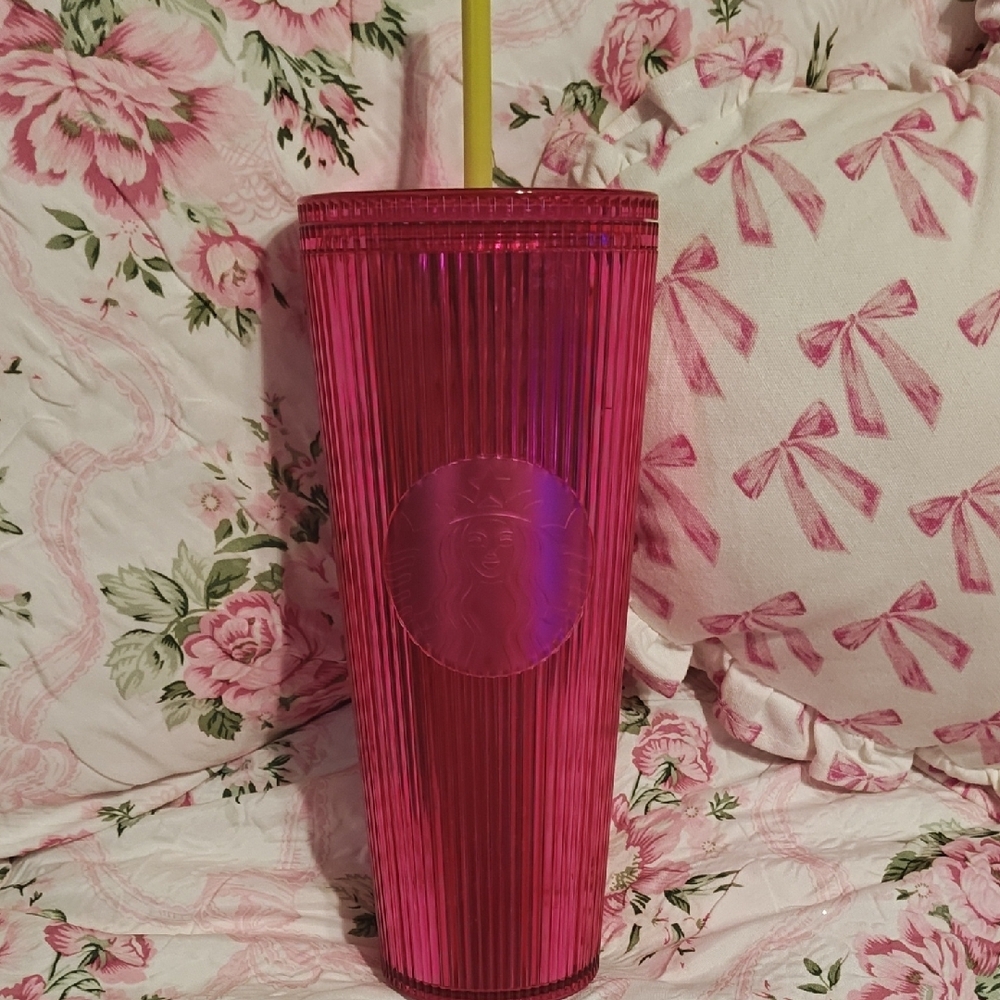Starbucks Pink Tumbler with Straw